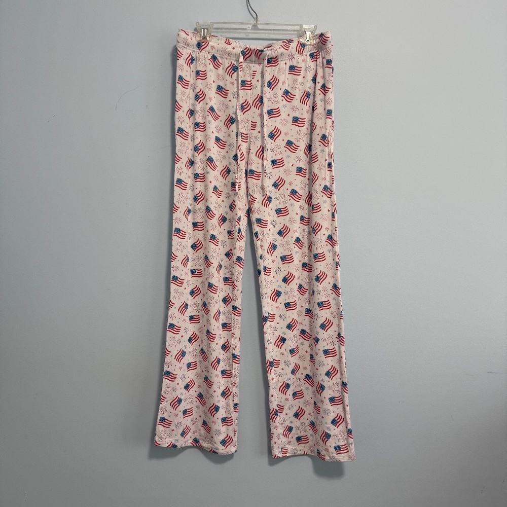 Caden Lane Women’s patriotic US Flag Print. Pajama Pants‎ Size L